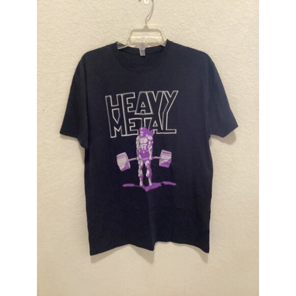 Next Level Heavy Metal Graphic Black T-Shirt With Purple Design Size L - Picture 2 of 4